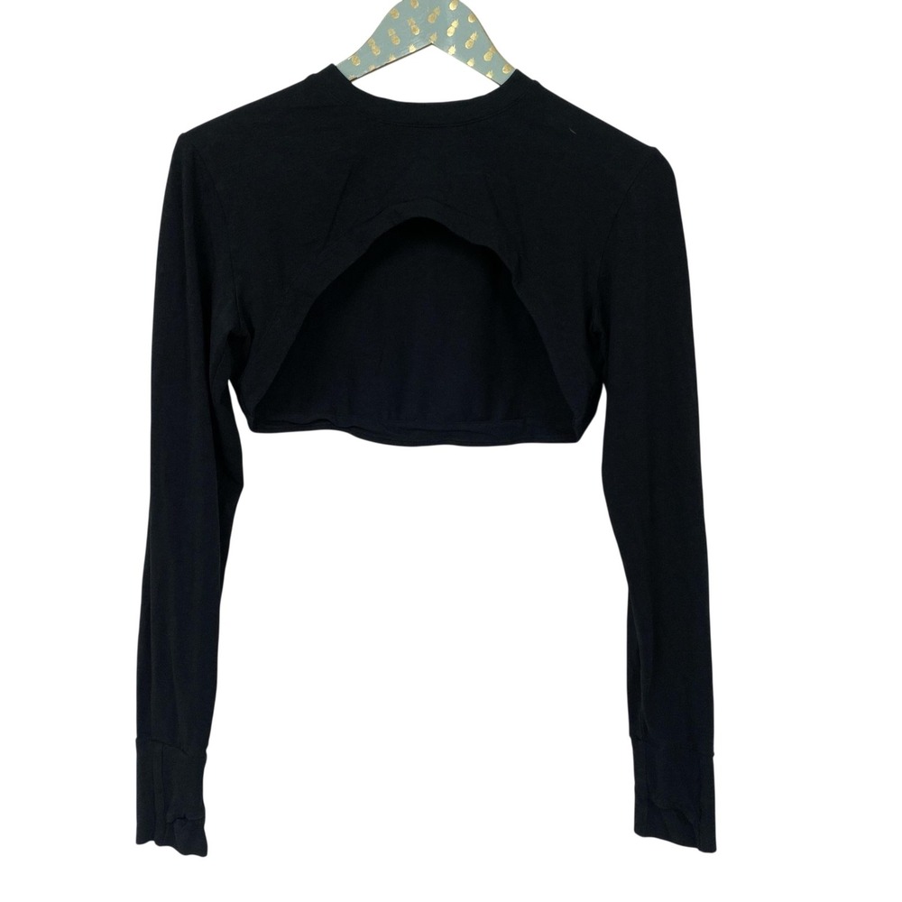 Coolibar Luna Shrug Top Womens Medium Black UPF 50+ Long Sleeve Sun Protection